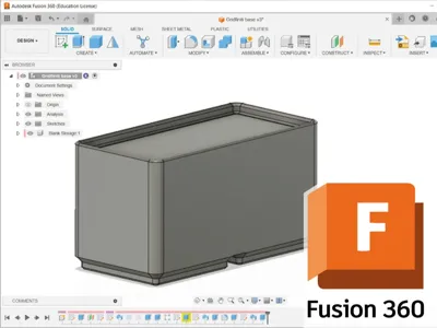 Gridfinity Boxes Filled-in customizable Fusion 360
