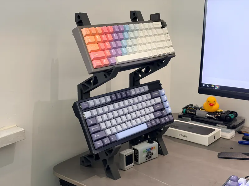 可堆叠榫卯结构键盘展示架