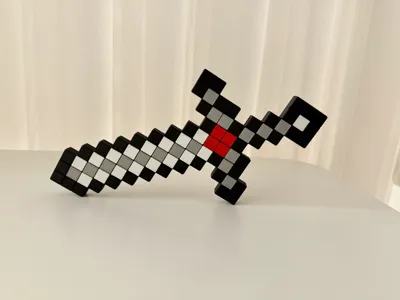 Minecraft Pixel Sword - Double-Sided Texture, Rounded Edges, Easy to Color