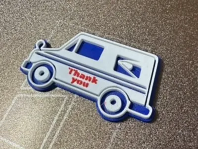 Mail truck keychain