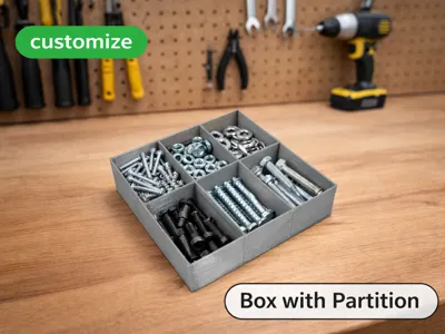 box with customized partition size 