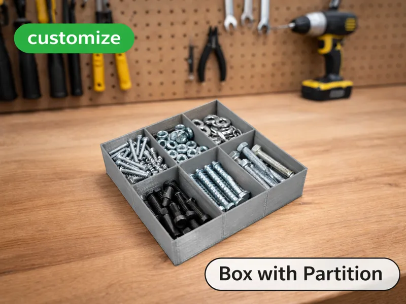 box with customized partition size 