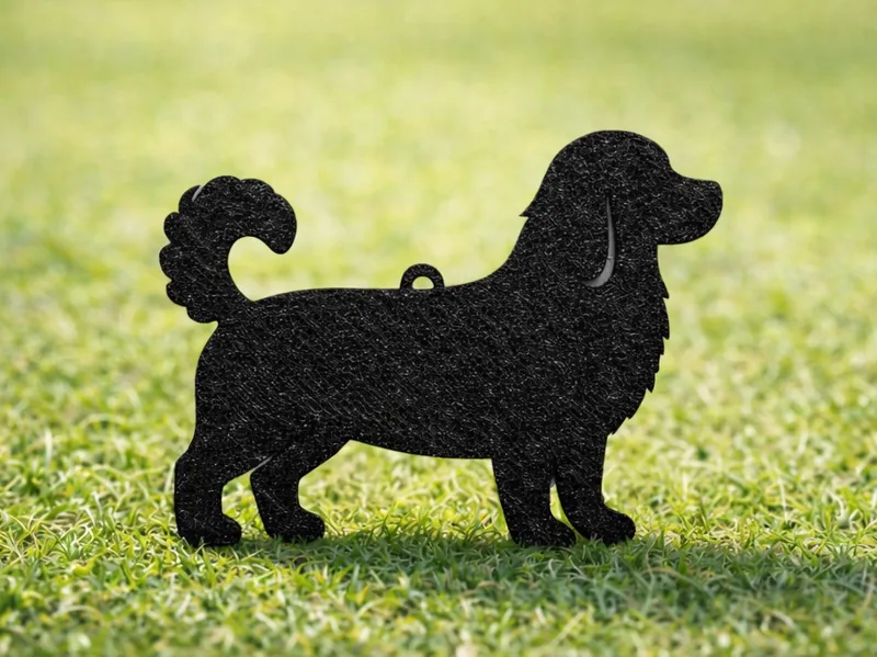 Minimal Retriever Silhouette Keychain