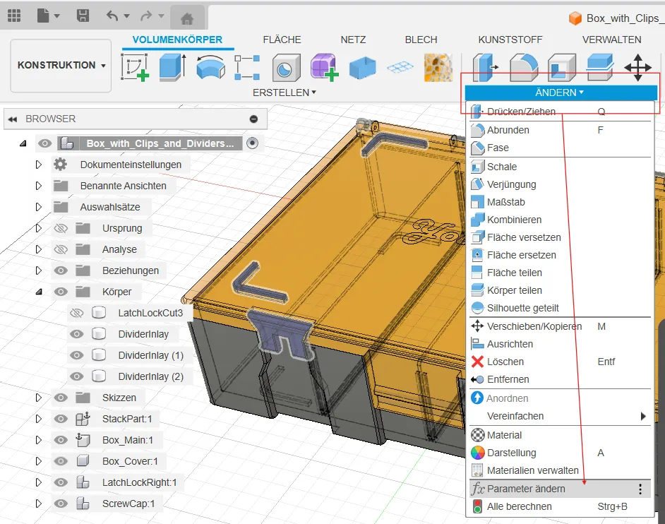 Parametric Box with Clips and Dividers - Free 3D Print Model - MakerWorld