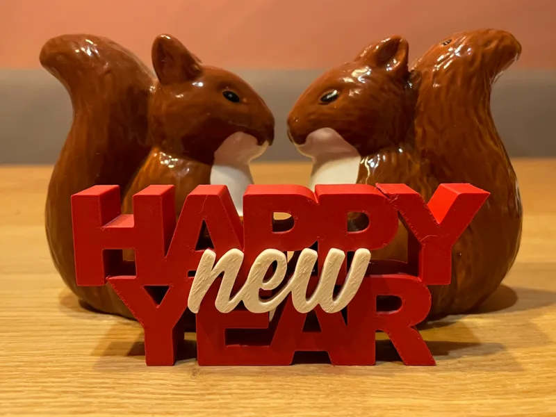 Decorative Happy New Year text