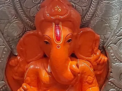 Ganesha statue orange