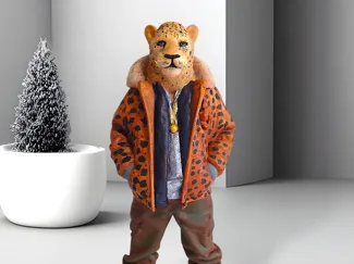 Urban Leopard Figure