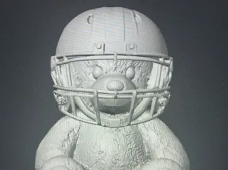 Teddybear wearing a Helmet