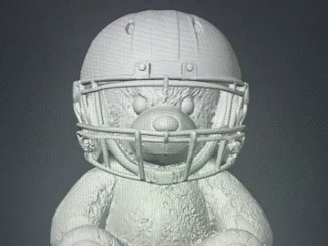 Teddybear wearing a Helmet