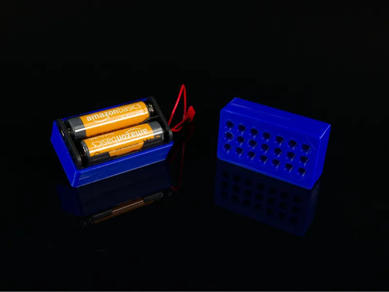 2AA Battery Holder with Holes