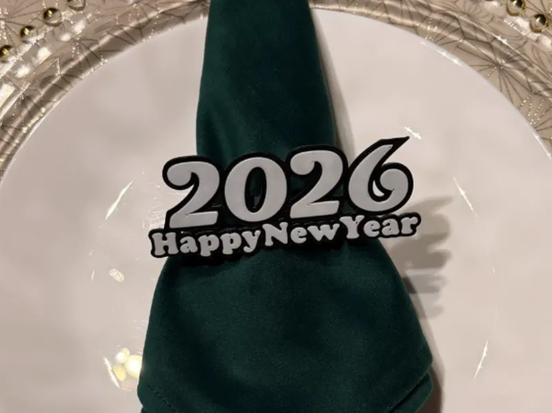 New Year 2026 napkin ring