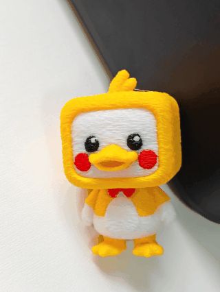 Multi-color flocked, little yellow duck in a raincoat, square-headed Bilibili duck, very cute little yellow duck,
