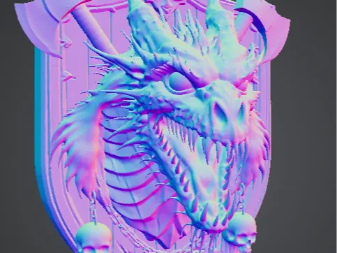 Bone Dragon Wall Emblem – Dark Fantasy Shield