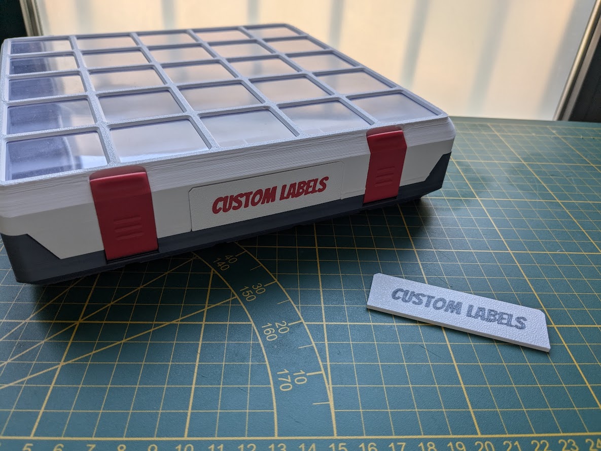 Modern Gridfinity Case Label Maker (Parametric)