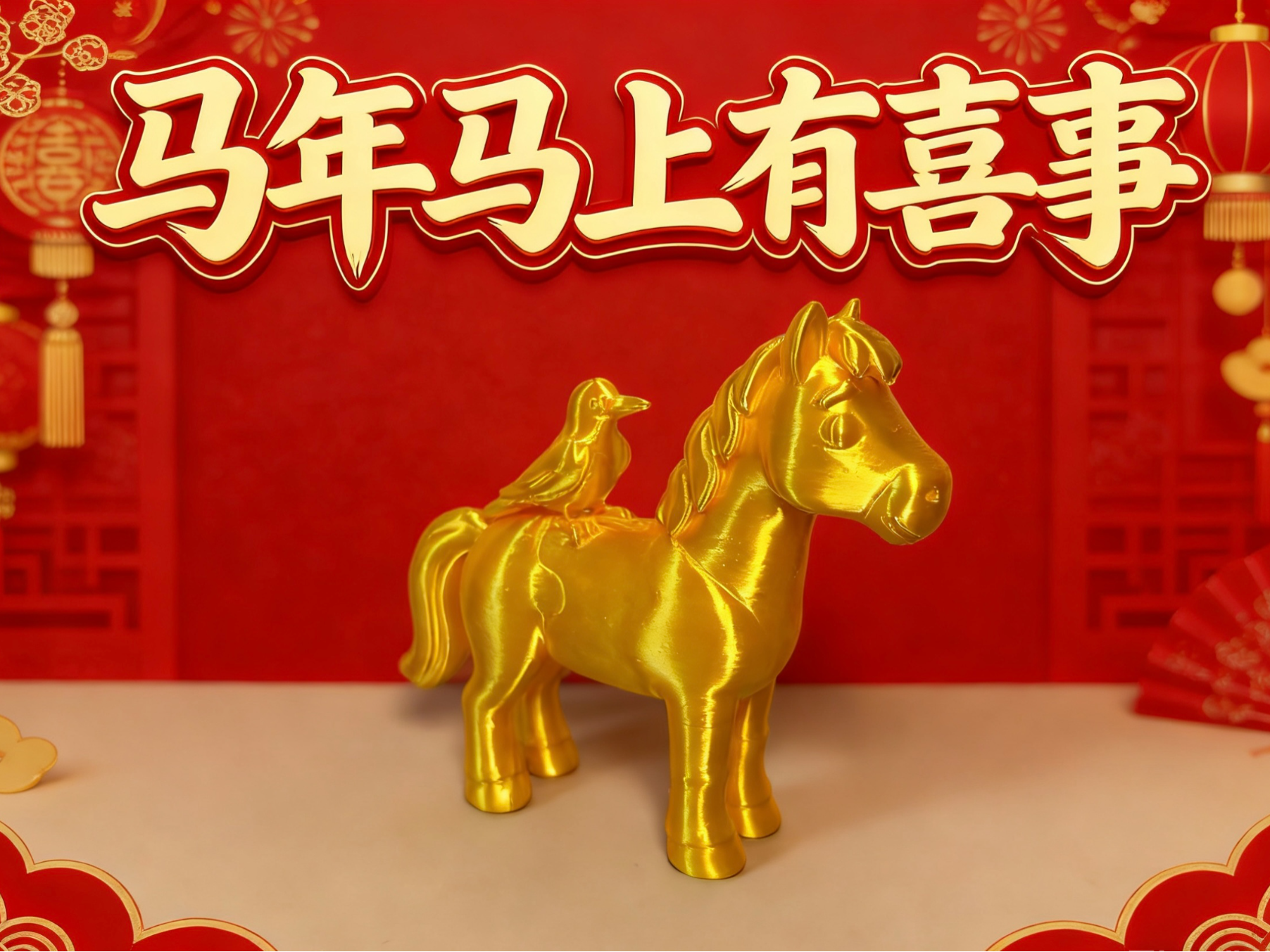 2026马年 马上有喜事发生  喜鹊登马 喜鹊报喜 马年吉祥物