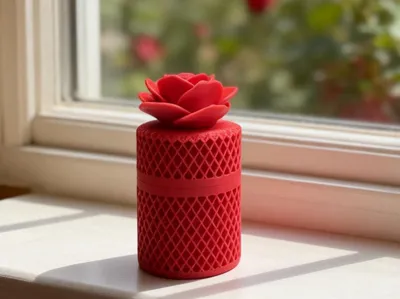 Elegant Rose Cotton Swab Storage Box