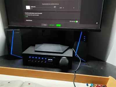 monitor riser with mic holder