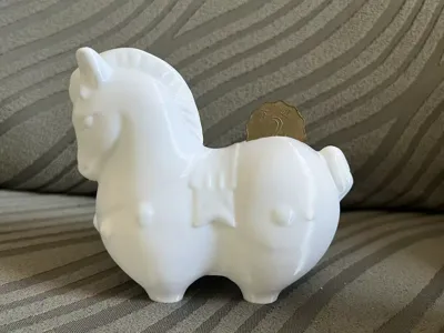 May You Be Rich Immediately Year of the Horse Prosperity Chubby Horse Ornament | Coin Holder Version Easy to Print Creative Desktop Ornament