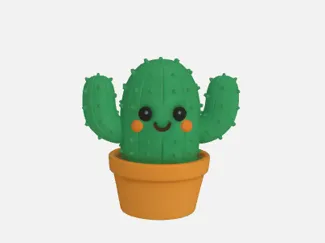 Cute Smiling Cactus Planter – 3D Printed AMS
