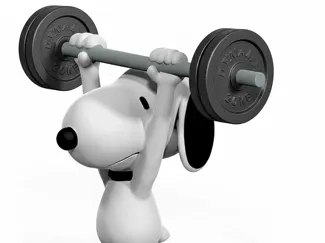 snoopy con pesas