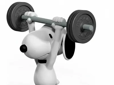 snoopy with weights