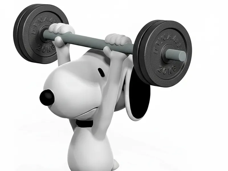 snoopy con pesas
