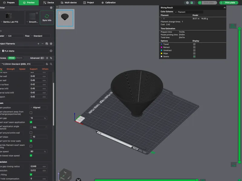 Parametric Stepped Cone Light Trap