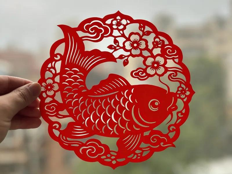 锦鲤窗花 新年窗花 剪纸窗花