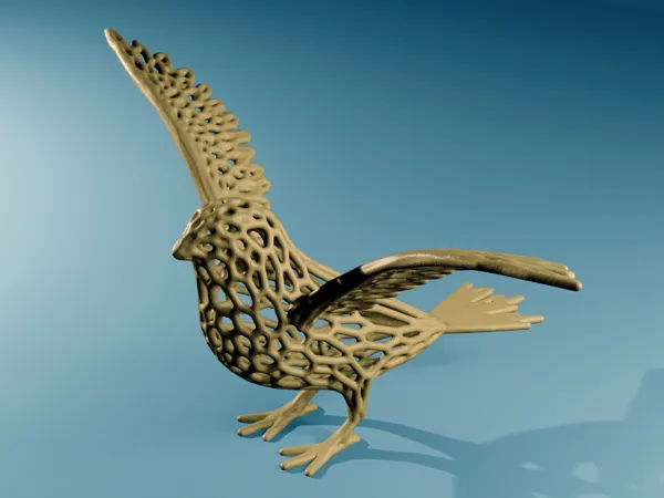 Canari en style voronoï