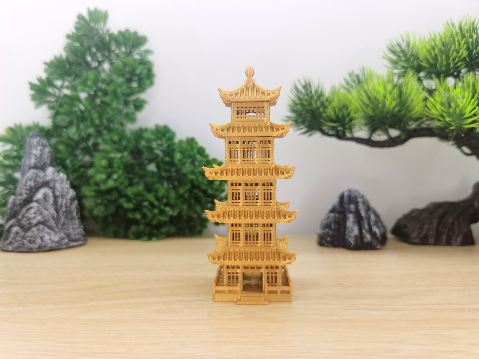 古风五重檐金塔古建筑摆件