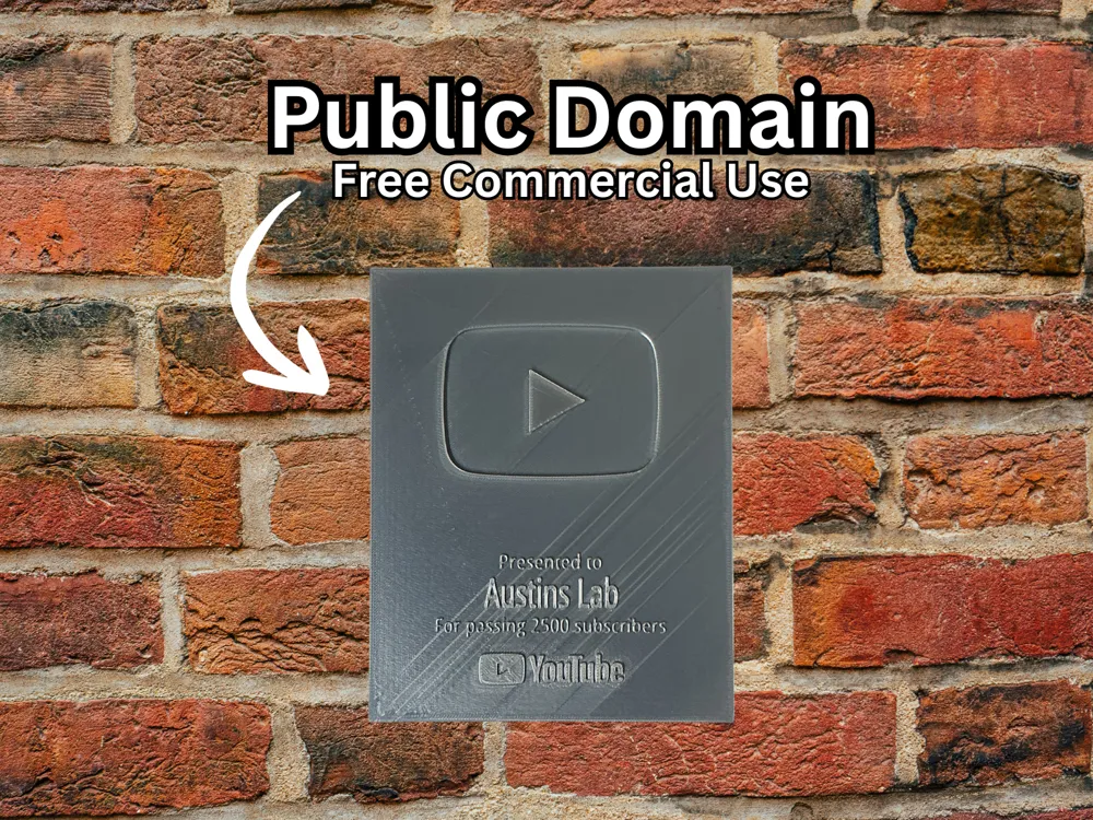 Customizable YouTube Play Button Plaque - Free 3D Print Model - MakerWorld