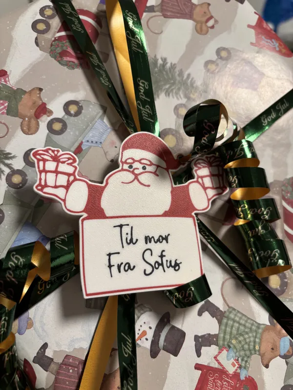 Santa Claus Gift Tag with Customizable Text