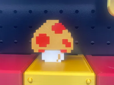 Mario Theme - Adaptable to different pegboards - Pixel board turns into a big mushroom