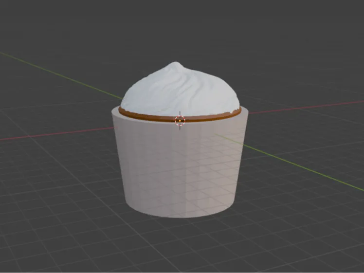 cupcake with whipped cream