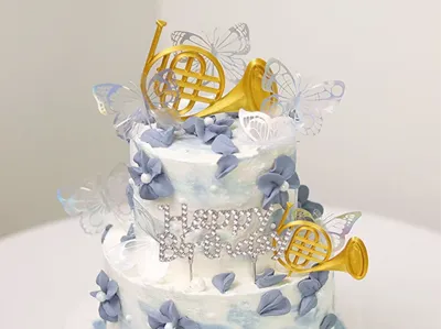 French Horn Cake Topper Insert