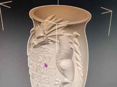 vase with writings and dragon