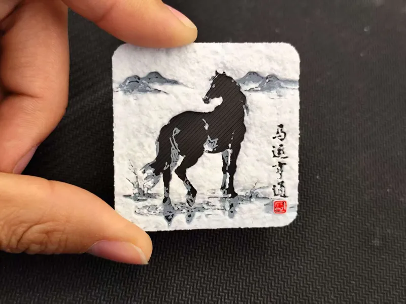 马年黑白版画——马运亨通