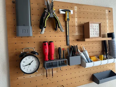 Niche pegboard accessories (hole diameter φ4mm, hole spacing 32mm (center to center), 15mm deep) for wooden pegboard
