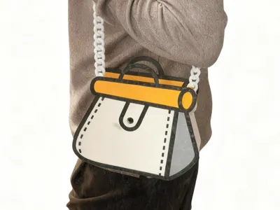 Manga bag (with chain, can be worn over the shoulder, cross-body, or carried by hand)