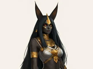 femme sexy Egyptienne fusionner avec anubis