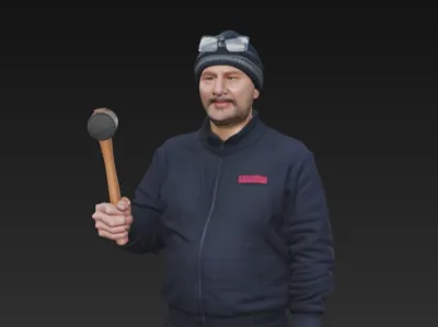 man with hammer