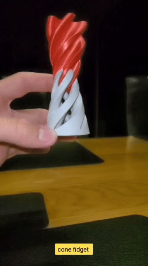 spiral cone fidget {Video, slow motion}