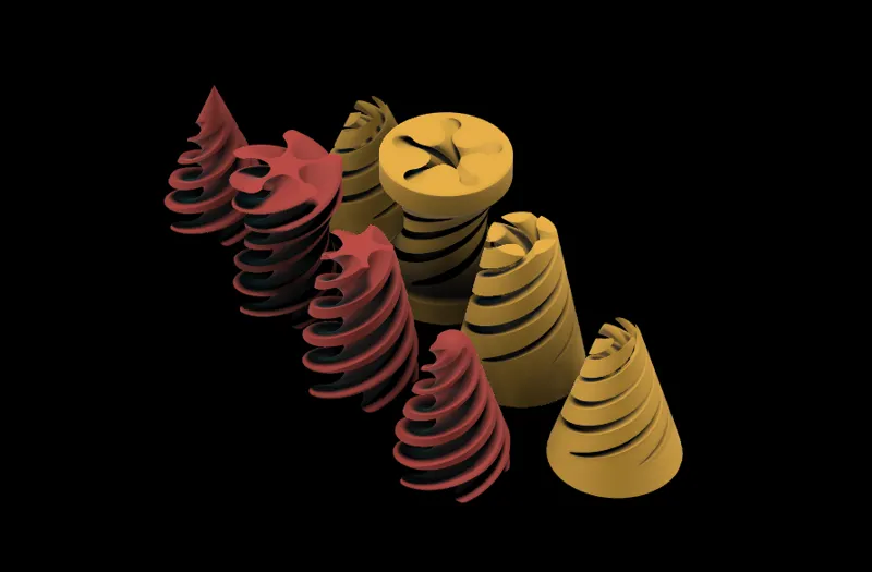 Spiral Cone Fidget [before test] (all 4 versions) 