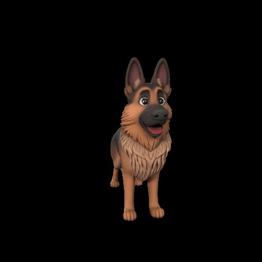 German Sherped with cartoon style
