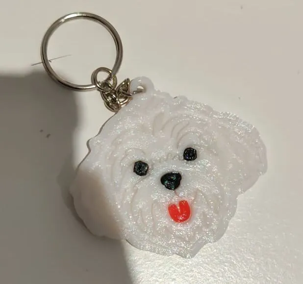 Bichón Maltés Keychain – Multi-Part (No AMS)