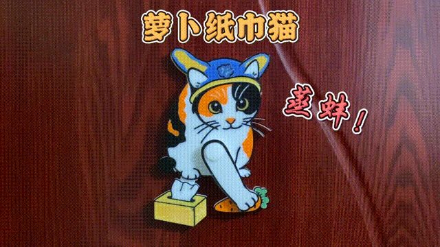 爆火的萝卜纸巾猫