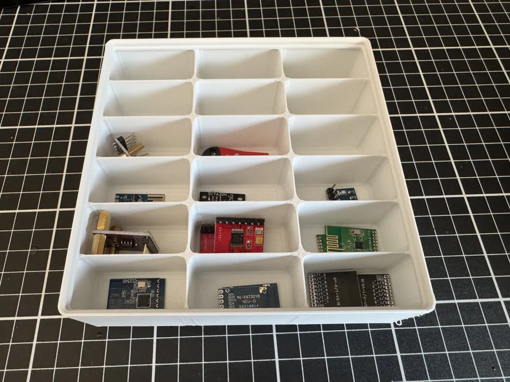 Gridfinity Electronic Component Organizer - Multi-Compartment Sorted ...