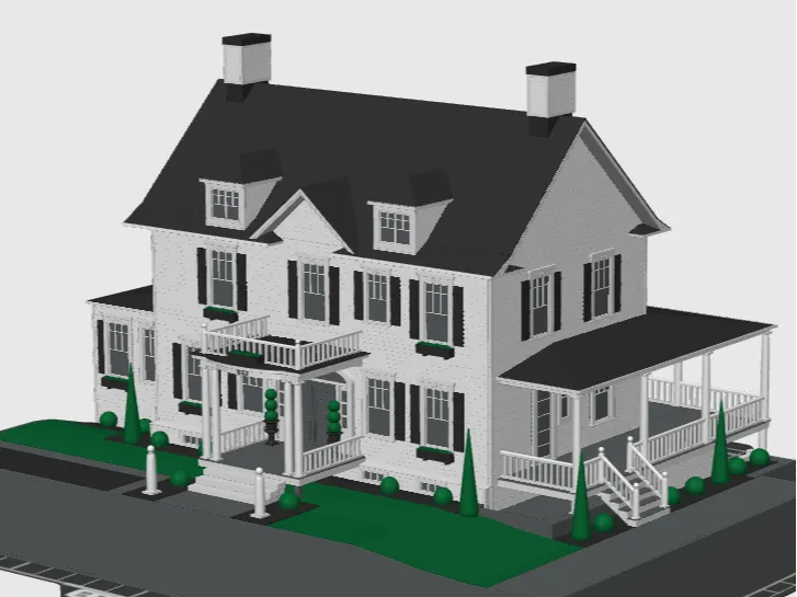 White Colonial House