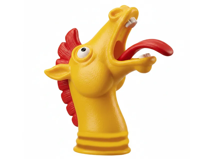 Cheval Bâton Pink Papaya, Avec Mignonne Tête De Cheval En Peluche Avec Effet Sonore (hennissement Et Bruit De Galop