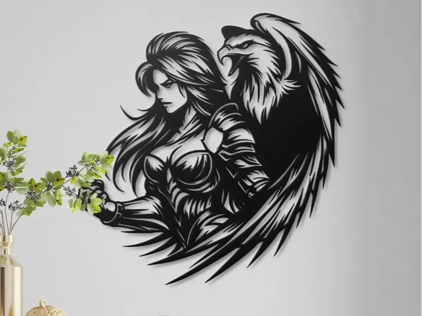 Décoration murale guerrière et aigle